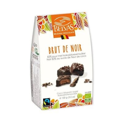 Chocolat Belge truffe Brut de noir au sucre de coco 100 g (2 achetés = 1 gratuit)