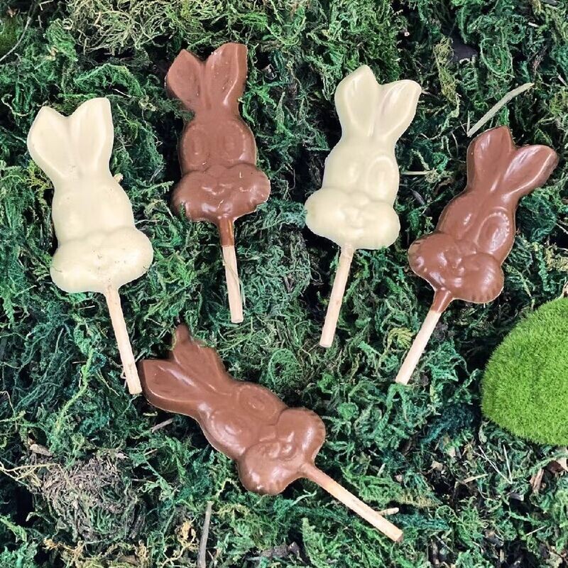 Sucette lapin Chocolat lait et blanc lot de 5 Artisanal