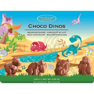 Coffret Choco Dino's 100g chocolat lait Belge Dinosaure Hamlet