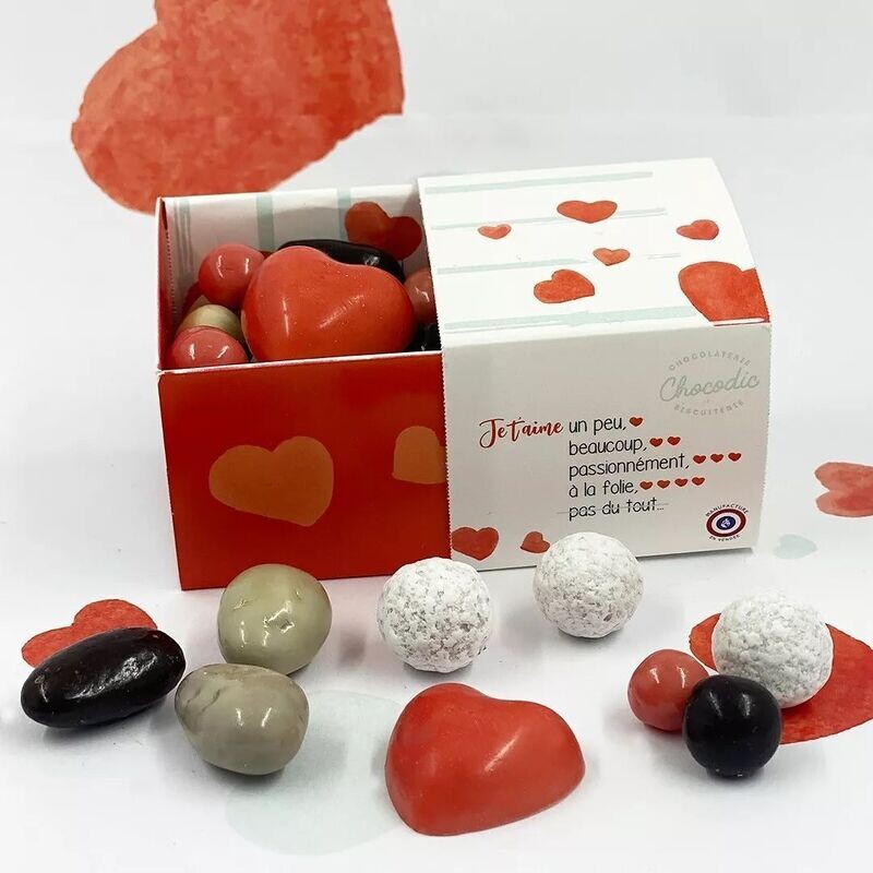 Coeur Chocolat Assortiment Artisanal Amour 5X5cm 60g lot de 2