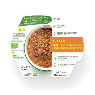 Soupe de lentilles et citrouille Bio sans sucre ajouté lot de 2