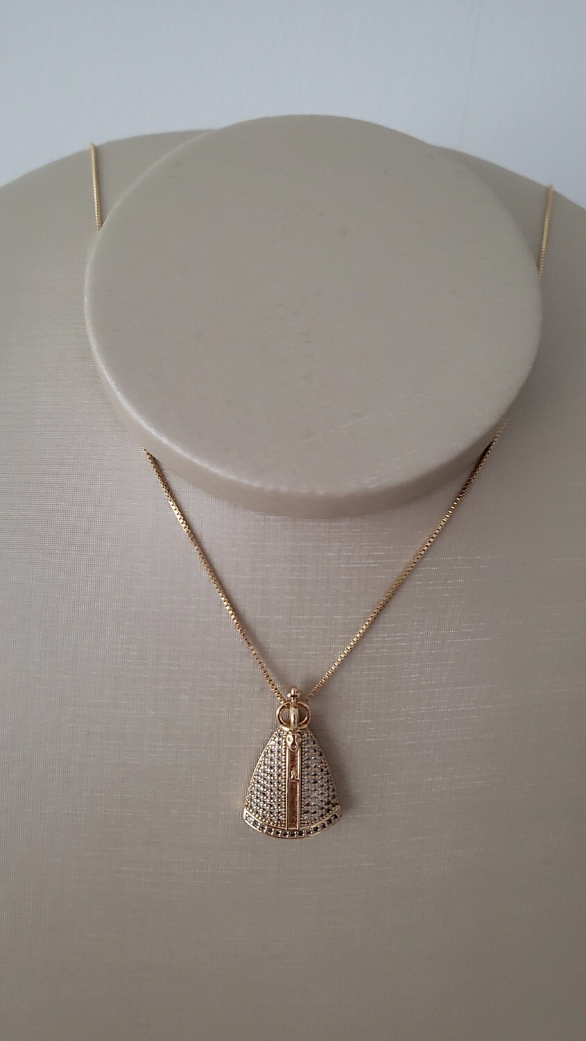 Colar Nossa Senhora Micro Zircônia