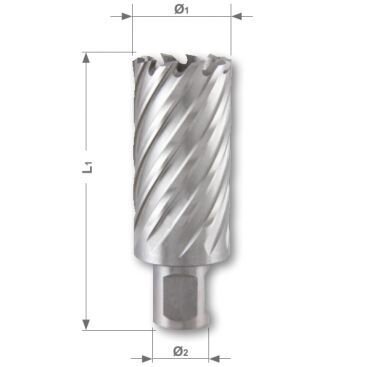 RUKO kroņurbis 60 mm magnētiskai urbjmašīnai WELDON 3/4, HSS
