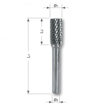 RUKO borfrēze 6 mm cietkausējuma forma A (ZYA), bez gala zobiem