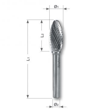 RUKO borfrēze 16 mm cietkausējuma forma H (FLH)