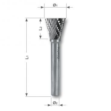 RUKO borfrēze 6 mm cietkausējuma forma N (WKN)