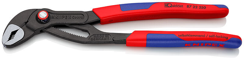 KNIPEX Santehniskā bīdatslēga Cobra QuickSet DIN ISO 8976, 250 mm, 8722250