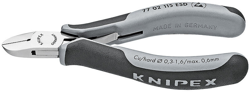 KNIPEX Asknaibles elektronikai ESD (antistatiskas) DIN ISO 9654, 115 mm, 7702115 ESD