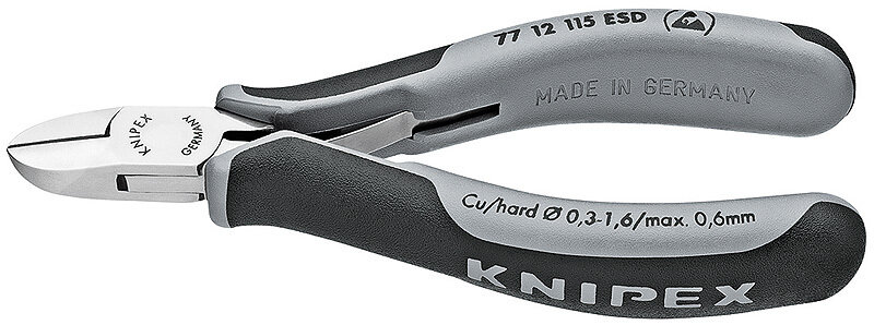 KNIPEX Asknaibles elektronikai ESD (antistatiskas) DIN ISO 9654, 115 mm, 7712115 ESD