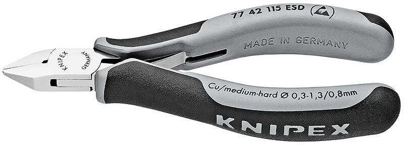 KNIPEX Asknaibles elektronikai ESD (antistatiskas) DIN ISO 9654, 115 mm, 7742115 ESD