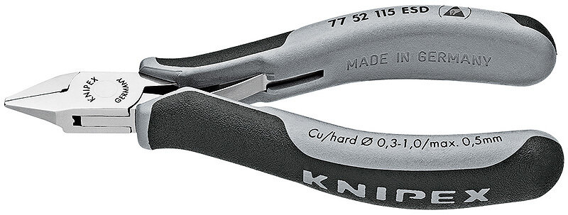 KNIPEX Asknaibles elektronikai ESD (antistatiskas) DIN ISO 9654, 115 mm, 7752115 ESD