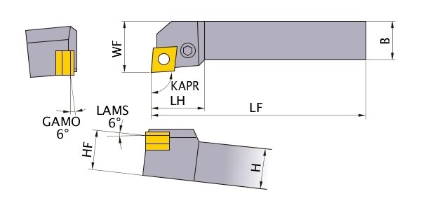 MITSUBISHI MATERIALS apvirpošanas grieznis 20x20x125, PCLN, PCLNL2020K09, kreisais