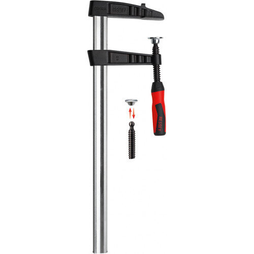 BESSEY spīle TGK125-2K 1250/120mm no kaltā čuguna ar divkomponentu plastmasas rokturi