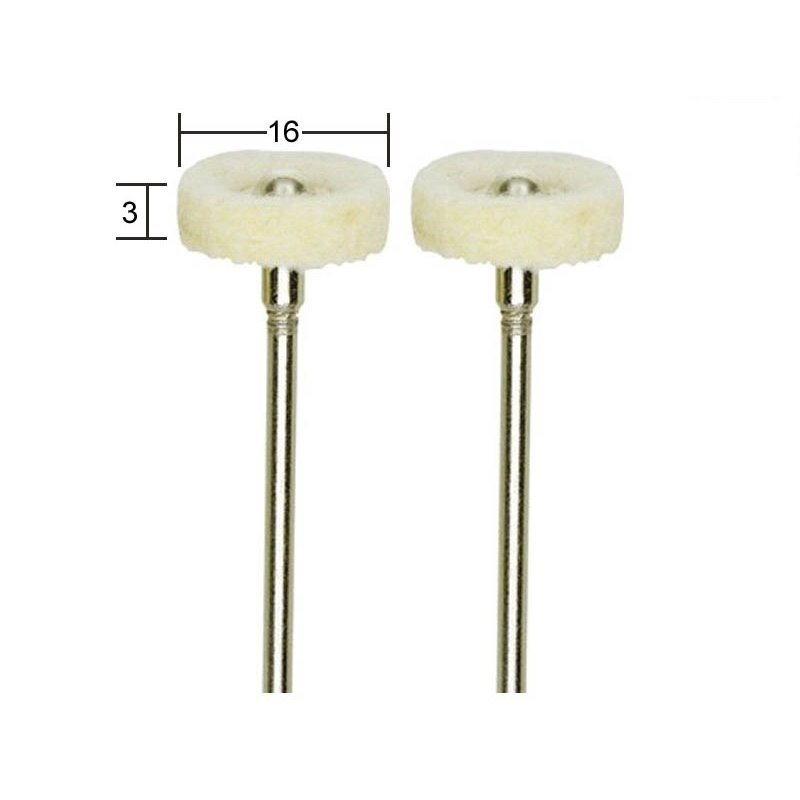 Filca (voiloka) pulēšanas uzgaļi 16x3mm, 2gb, 28 803, PROXXON MICROMOT System
