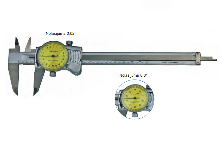 MIB Messzeuge Indikatora bīdmērs 200mm, ied.vērt. 0,01mm, DIN 862, 01004023