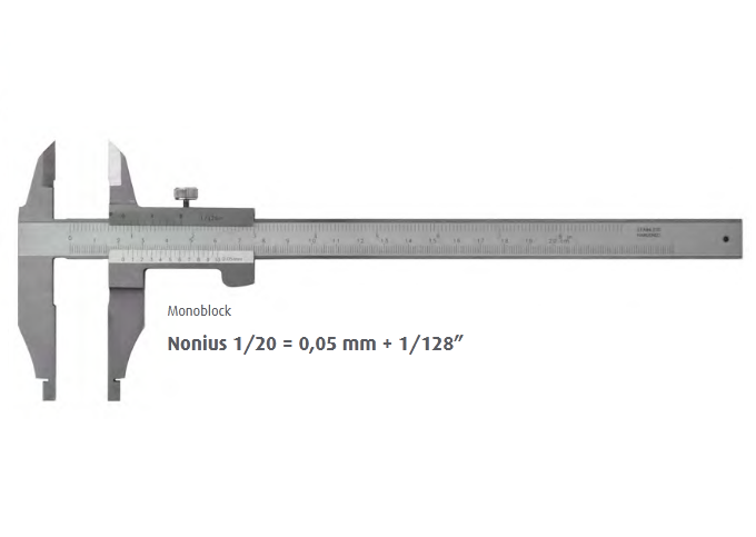 MIB Messzeuge Bīdmērs 200mm, žokļi 60mm, viegla versija, 01009005