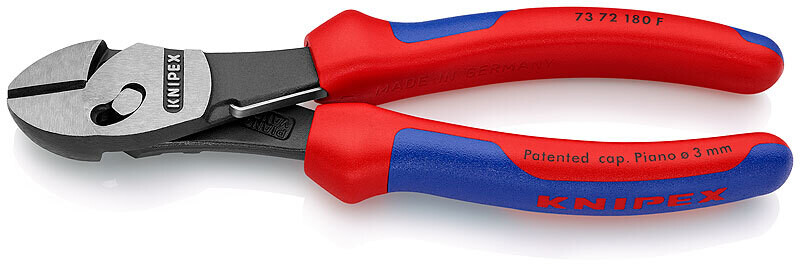 KNIPEX Asknaibles Twin Force,  pastiprinātas, ar atsperi, DIN ISO 5749, 180 mm, 73 72 180 F
