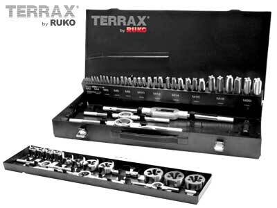 RUKO Terrax vītņgriešanas komplekts, 54gab, M3-M20, ar atbilstošiem turētājiem