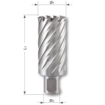 RUKO kroņurbis 19 mm magnētiskai urbjmašīnai WELDON 3/4', HSS Co5 RUKO kroņurbis 19 mm magnētiskai urbjmašīnai WELDON 3/4', HSS Co5