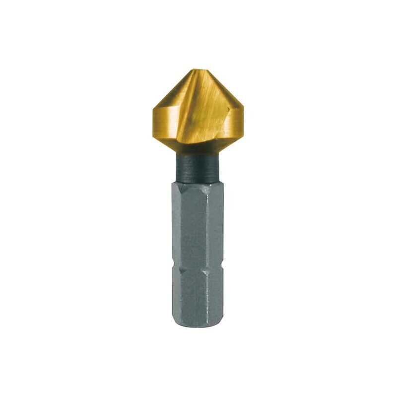 RUKO zeņķeris 6,3mm ar seškanšu stiprinājumu, forma C 90°, HSS-TiN