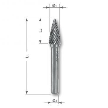 RUKO borfrēze 3 mm cietkausējuma forma G (SPG)