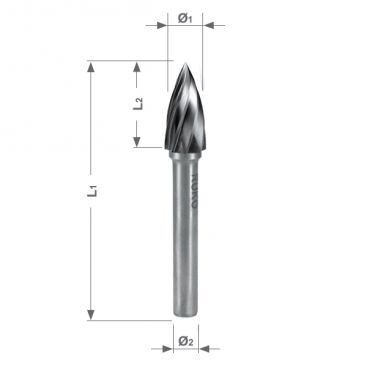 RUKO borfrēze 6 mm cietkausējuma forma G (SPG) ALUMĪNIJAM