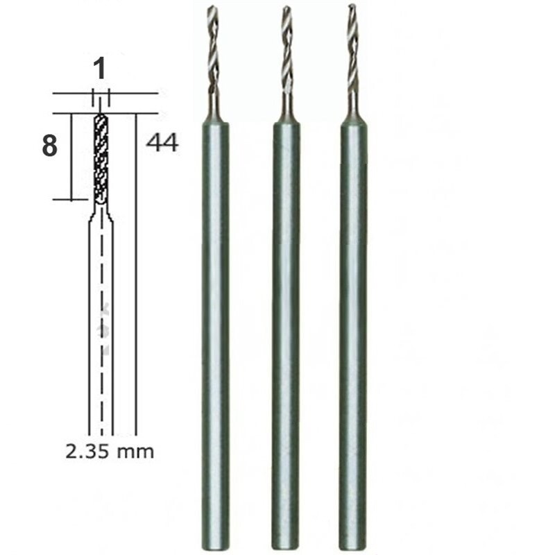 HSS 1,0mm spirālurbji, komplekts no 3 gab, PROXXON MICROMOT System, smalkmehāniķiem