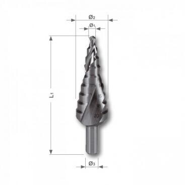 RUKO Urbis pakāpju Nr.1 (4,0-20,0mm), HSS