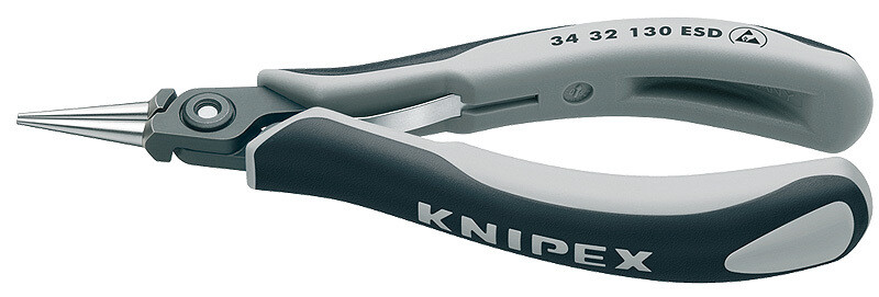 KNIPEX Plakanknaibles precīzās satverošās elektronikai ESD (antistatiskas) DIN ISO 9655, 135 mm, 3432130 ESD