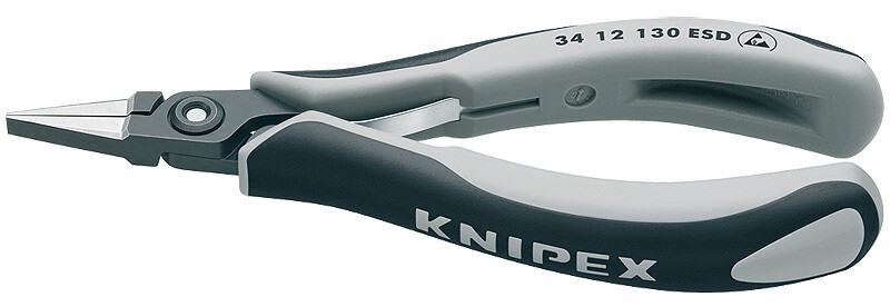 KNIPEX Plakanknaibles precīzās satverošās elektronikai ESD (antistatiskas) DIN ISO 9655, 135 mm, 3412130 ESD