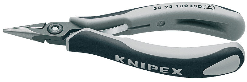 KNIPEX Plakanknaibles precīzās satverošās elektronikai ESD (antistatiskas) DIN ISO 9655, 135 mm, 3422130 ESD