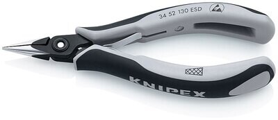 KNIPEX Plakanknaibles precīzās satverošās elektronikai ESD (antistatiskas) DIN ISO 9655, 130 mm, 3452130 ESD