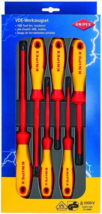 KNIPEX skrūvgriežu komplekts, 6 gab, VDE, izolēti, 1000V, 00 20 12 V01