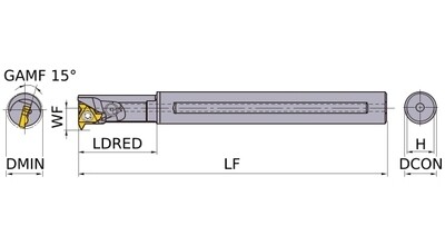 MITSUBISHI MATERIALS grieznis iekšējai vītnei, D16x150mm 3,5°, MMTIR1916AM16-SP35, labais