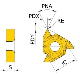MITSUBISHI MATERIALS plāksnīte 48-16vij./'' MMT16ERA55-S VP15TF, nepilns profils 55°, M-klase ar 3-D skaidu lauzēju