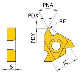 MITSUBISHI MATERIALS plāksnīte 0,5-1,5mm (48-16vij./'') MMT16ERA60 VP15TF, nepilns profils 60°, G-klase
