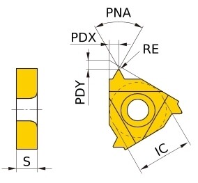 MITSUBISHI MATERIALS plāksnīte 2,0mm MMT16ER200ISO VP10MF, ISO metriskā 60°, pilns profils, G-klase