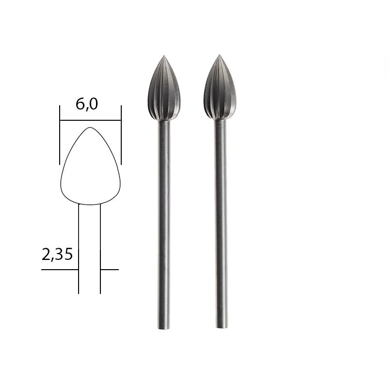 Volframa-vanādija borfrēzes 6.0 mm, komplekts, 2 gab, PROXXON MICROMOT System, smalkmehāniķiem