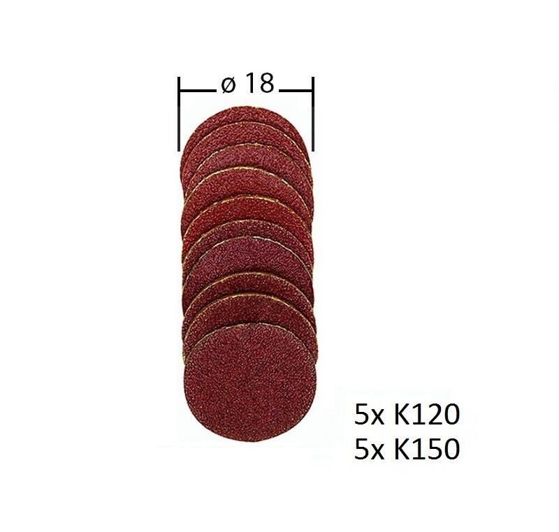 Slīpēšanas diski no smilšpapīra 18mm, 20gb, komplekts, PROXXON MICROMOT System, art. 28 983