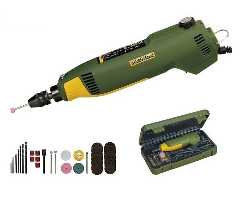 Urbjmašīna/slīpmašīna, FBS 240/E, 230V, komplekts ar 43gb uzgaļiem & griezējiem, PROXXON MICROMOT System, art. 28 472​