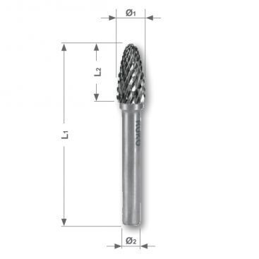 RUKO borfrēze 16 mm cietkausējuma forma F (RBF)