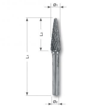 RUKO borfrēze 6 mm cietkausējuma forma L (KEL)