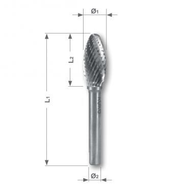 RUKO borfrēze 6 mm cietkausējuma forma H (FLH)