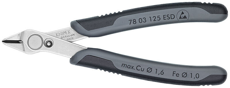 KNIPEX Asknaibles precīzās ESD (antistatiskas) DIN ISO 9654, 125 mm, 7803125 ESD