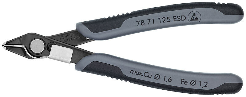 KNIPEX Asknaibles precīzās ESD (antistatiskas) DIN ISO 9654, 125 mm, 7871125 ESD