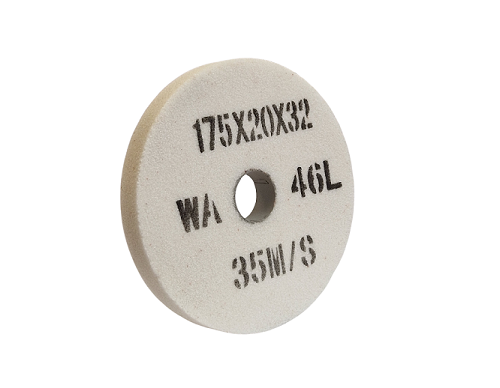 Abrazīvā slīpripa (asināšanas disks) 175x20x32mm, 25A WA F60 K6V, 35 m/s, balta