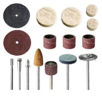 DREL Slīpēšanas / pulēšanas komplekts smalkmehāniķiem, mini zāģa asmeņi, slīpdiski, art. CON-ATA-1013