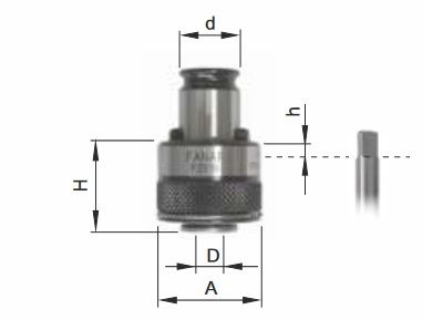FANAR vītņurbju turētājs (adapteris) FZS19/M10 D10-DIN, ātri nomaināms, ar drošības sajūgu FANAR vītņurbju turētājs (adapteris) FZS19/M10 D10-DIN, ātri nomaināms, ar drošības sajūgu