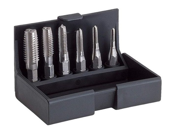 VÖLKEL vītņurbju komplekts HSS-G, M3-M10, 6gab, HexTap, S tipa, forma D, ar seškanšu 1/4'' stiprinājumu, art. 67010 VÖLKEL vītņurbju komplekts HSS-G, M3-M10, 6gab, HexTap, S tipa, forma D, ar seškanšu 1/4'' stiprinājumu, art. 67010
