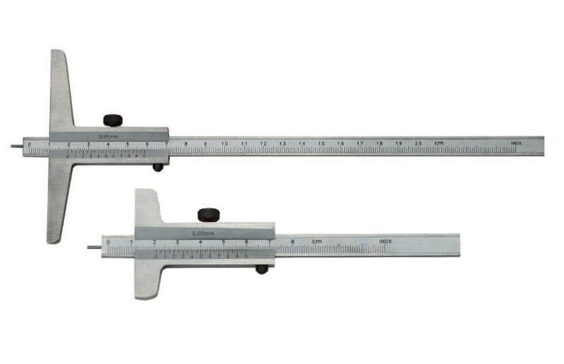 MIB Messzeuge Dziļummērs 200mm, ar adatas galu, ied.vērt. 1/20 (0,05mm), 01016051
